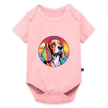 Beagle Harrier Chien Race Coloré Cartoon Watercol - Body à manches courtes Premium Bébé - rose - Devant