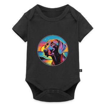 Belgian Pointer Dog Breed Colorful Cartoon Waterco - Baby Premium short-sleeve bodysuit - black - Front