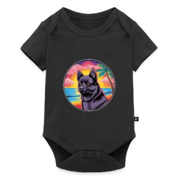 Chien d’élan norvégien noir race de chien coloré Cartoo - Body à manches courtes Premium Bébé - noir - Devant