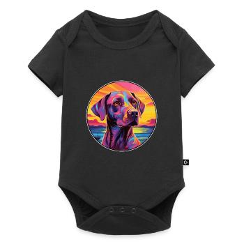 Burgos Pointer Dog Breed Colorful Cartoon Watercol - Baby Premium short-sleeve bodysuit - black - Front