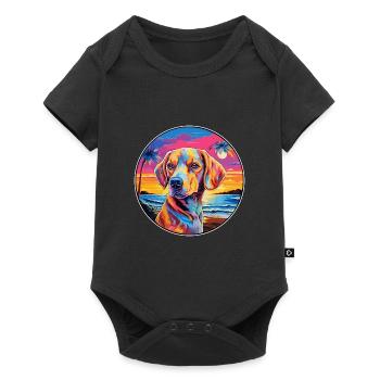 Chien Francais Dog Breed Colorful Cartoon Watercol - Baby Premium short-sleeve bodysuit - black - Front