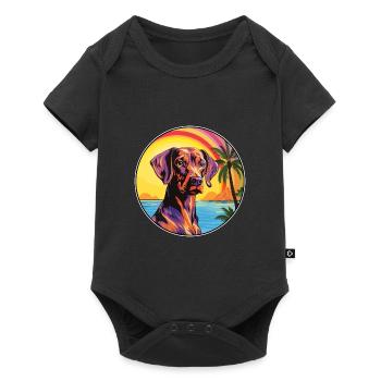 Danois Broholmer Chien Race Coloré Cartoon Waterc - Body à manches courtes Premium Bébé - noir - Devant