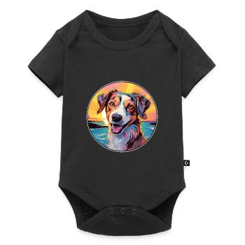 Danois Suédois Farmdog Race Chien Coloré Cartoon - Body à manches courtes Premium Bébé - noir - Devant