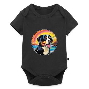 Entlebucher Mountain Dog Breed Coloré Cartoon Wa - Body à manches courtes Premium Bébé - noir - Devant