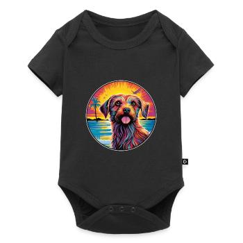 Dutch Smoushond Dog Breed Colorful Cartoon Waterco - Baby Premium short-sleeve bodysuit - black - Front