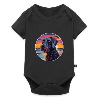 Giant Schnauzer Dog Breed Colorful Cartoon Waterco - Baby Premium short-sleeve bodysuit - black - Front