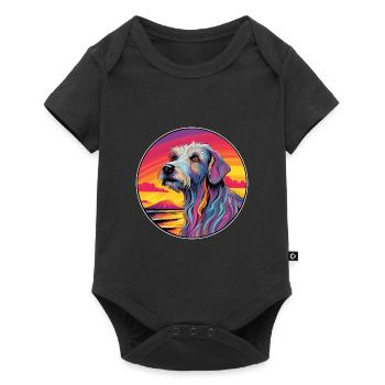 Irish Wolfhound Dog Breed Colorful Cartoon Waterco - Baby Premium short-sleeve bodysuit - black - Front