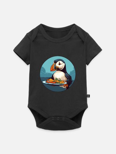 Papageientaucher - Baby Premium Kurzarmbody - Schwarz