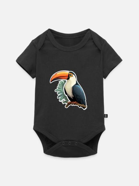 Tukan exotisch Vogel - Baby Premium Kurzarmbody - Schwarz