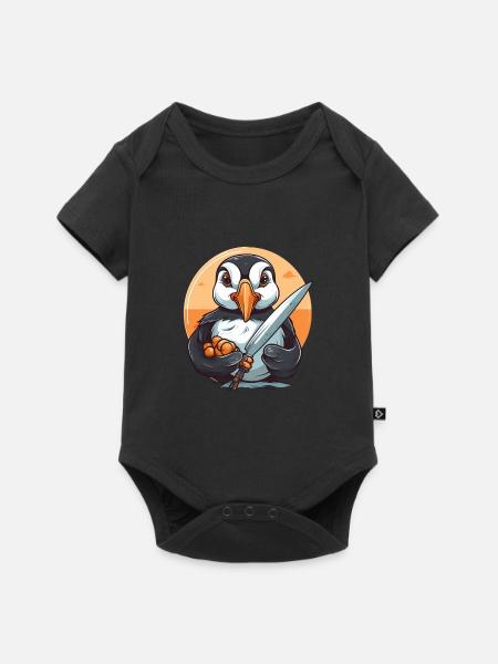 Papageientaucher - Baby Premium Kurzarmbody - Schwarz