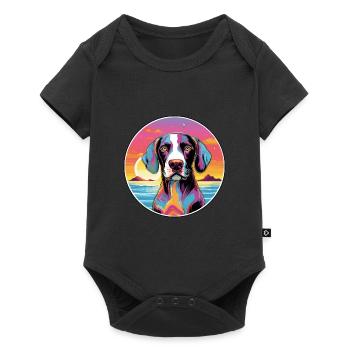 Portuguese Pointer Dog Breed Colorful Cartoon Wate - Baby Premium short-sleeve bodysuit - black - Front