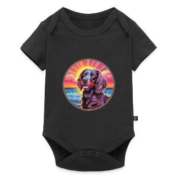 Picardy Spaniel Dog Breed Colorful Cartoon Waterco - Baby Premium short-sleeve bodysuit - black - Front