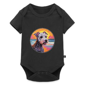 Pumi chien race coloré dessin animé aquarelle - Body à manches courtes Premium Bébé - noir - Devant