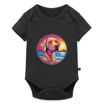 Sloughi Dog Breed Colorful Cartoon Watercolor - Baby Premium short-sleeve bodysuit - black - Front