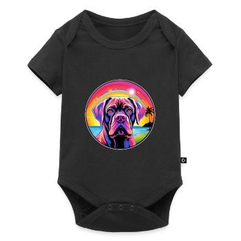 Transmontano Mastiff Dog Breed Colorful Cartoon Wa - Baby Premium short-sleeve bodysuit - black - Front