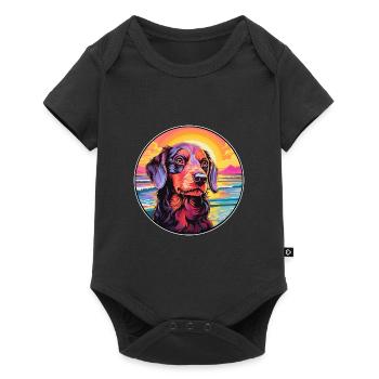 Uruguayan Cimarron Dog Breed Colorful Cartoon Wate - Baby Premium short-sleeve bodysuit - black - Front