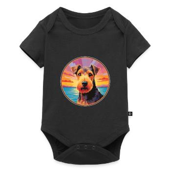 Welsh Terrier Chien Race Coloré Cartoon Watercolo - Body à manches courtes Premium Bébé - noir - Devant