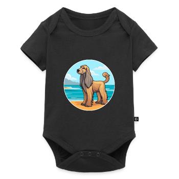 Lévrier afghan chien race Cartoon Kawaii Clipart chien - Body à manches courtes Premium Bébé - noir - Devant