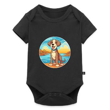 Argentino Dog Breed Cartoon Kawaii Clipart Dog Pet - Baby Premium short-sleeve bodysuit - black - Front