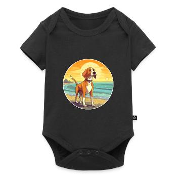 American Foxhound chien race Cartoon Kawaii Clipart - Body à manches courtes Premium Bébé - noir - Devant