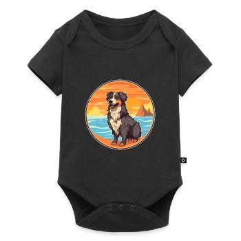 Afghan Shepherd Dog Breed Cartoon Kawaii Clipart - Baby Premium short-sleeve bodysuit - black - Front