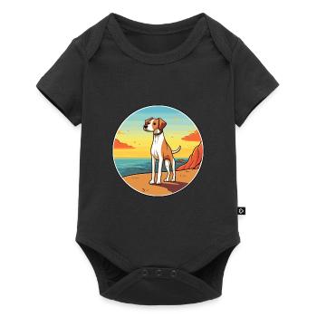 Alano Espanol Dog Breed Cartoon Kawaii Clipart Dog - Baby Premium short-sleeve bodysuit - black - Front