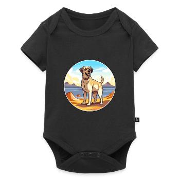 Chien de berger d’Anatolie race Cartoon Kawaii chien - Body à manches courtes Premium Bébé - noir - Devant