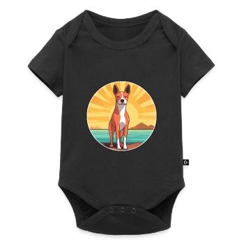 Basenji Dog Breed Cartoon Kawaii Clipart Dog Pet - Baby Premium short-sleeve bodysuit - black - Front