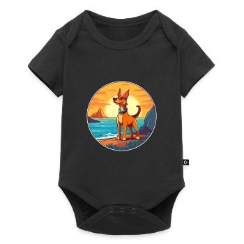Alopekis Dog Breed Cartoon Kawaii Clipart Dog Pet - Baby Premium short-sleeve bodysuit - black - Front
