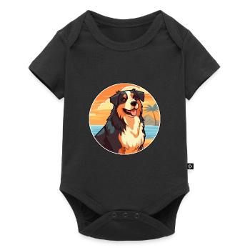 Alabai Shepherd Dog Breed Cartoon Kawaii Clipart - Baby Premium short-sleeve bodysuit - black - Front