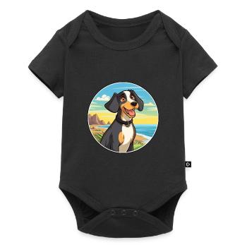 Appenzeller Sennenhund Dog Breed Cartoon Kawaii - Baby Premium short-sleeve bodysuit - black - Front