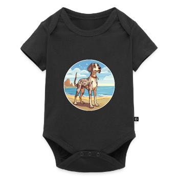 Amerikanischer Leopardenhund Hunderasse Cartoon Kawaii - Baby Premium Kurzarmbody - Schwarz - Vorne
