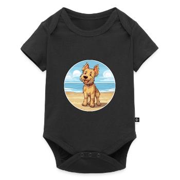 Berger Picard chien race Cartoon Kawaii Clipart chien - Body à manches courtes Premium Bébé - noir - Devant