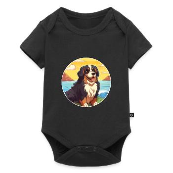 Berner Laufhund Dog Breed Cartoon Kawaii Clipart - Baby Premium short-sleeve bodysuit - black - Front