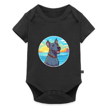 Blauer Thai Ridgeback Hund Rasse Cartoon Kawaii Hund - Baby Premium Kurzarmbody - Schwarz - Vorne