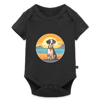 Braque Auvergne Dog Breed Cartoon Kawaii Clipart - Baby Premium short-sleeve bodysuit - black - Front