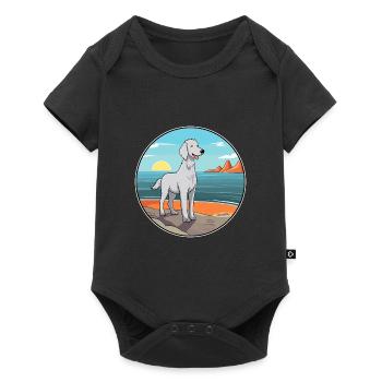 Bedlington Terrier race chien Cartoon Kawaii chien - Body à manches courtes Premium Bébé - noir - Devant