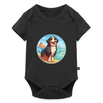 Bouvier bernois race Cartoon Kawaii Clipart - Body à manches courtes Premium Bébé - noir - Devant