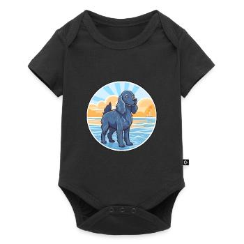 Épagneul Picard bleu race chien Cartoon Kawaii chien - Body à manches courtes Premium Bébé - noir - Devant