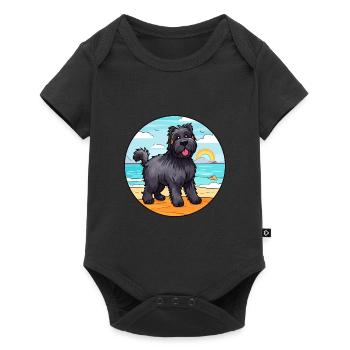 Bouvier Des Flandres Race De Chien Cartoon Kawaii Chien - Body à manches courtes Premium Bébé - noir - Devant