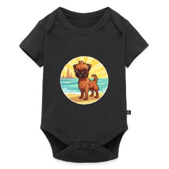 Bruxelles Griffon chien race Cartoon Kawaii Clipart - Body à manches courtes Premium Bébé - noir - Devant