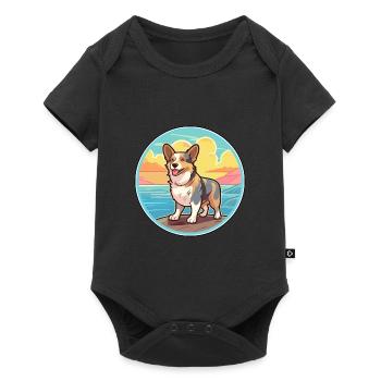 Cardigan Welsh Corgi Dog Breed Cartoon Kawaii Dog - Baby Premium short-sleeve bodysuit - black - Front