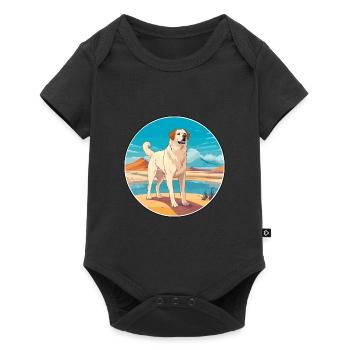 Central Asian Shepherd Dog Breed Cartoon Kawaii - Baby Premium short-sleeve bodysuit - black - Front