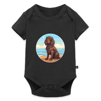 Boykin Épagneul chien race Cartoon Kawaii Clipart - Body à manches courtes Premium Bébé - noir - Devant