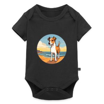 Chilean Fox Terrier Dog Breed Cartoon Kawaii Dog - Baby Premium short-sleeve bodysuit - black - Front