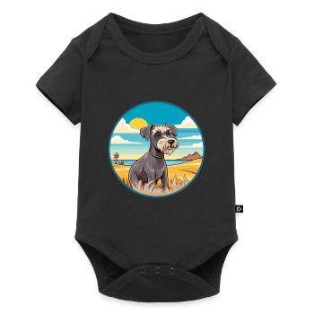 Cesky Terrier Hund Rasse Cartoon Kawaii Clipart Hund - Baby Premium Kurzarmbody - Schwarz - Vorne