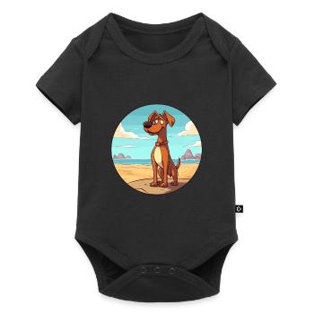 Cimarron Uruguayo Dog Breed Cartoon Kawaii Clipart - Baby Premium short-sleeve bodysuit - black - Front