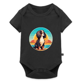 Continental Spielzeug Spaniel Hunderasse Cartoon Kawaii - Baby Premium Kurzarmbody - Schwarz - Vorne