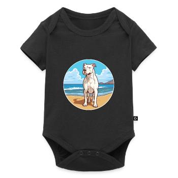 Dogue Argentino chien race Cartoon Kawaii Clipart - Body à manches courtes Premium Bébé - noir - Devant