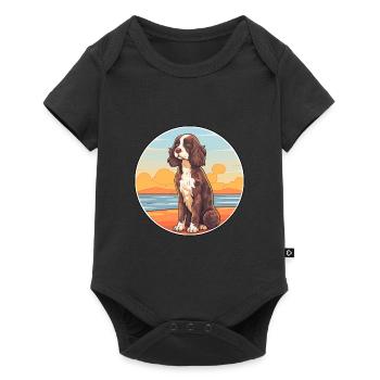 French Spaniel Dog Breed Cartoon Kawaii Clipart - Baby Premium short-sleeve bodysuit - black - Front